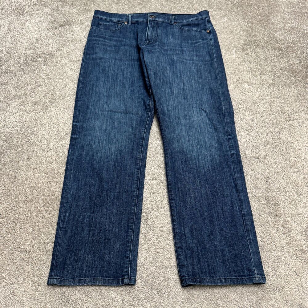 Lucky Brand 221 Straight Leg Denim Jeans Men 36x32 Dark Wash Blue Stretch Casual